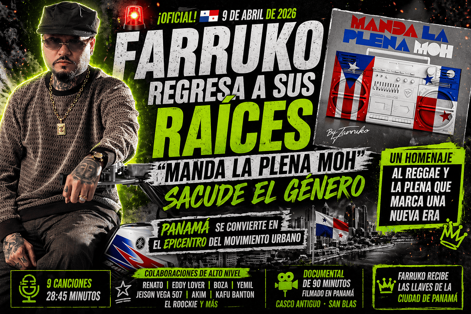 FARRUKO SACUDE LA INDUSTRIA CON “MANDA LA PLENA MOH”: REGRESA A SUS RAÍCES Y REESCRIBE EL SONIDO URBANO