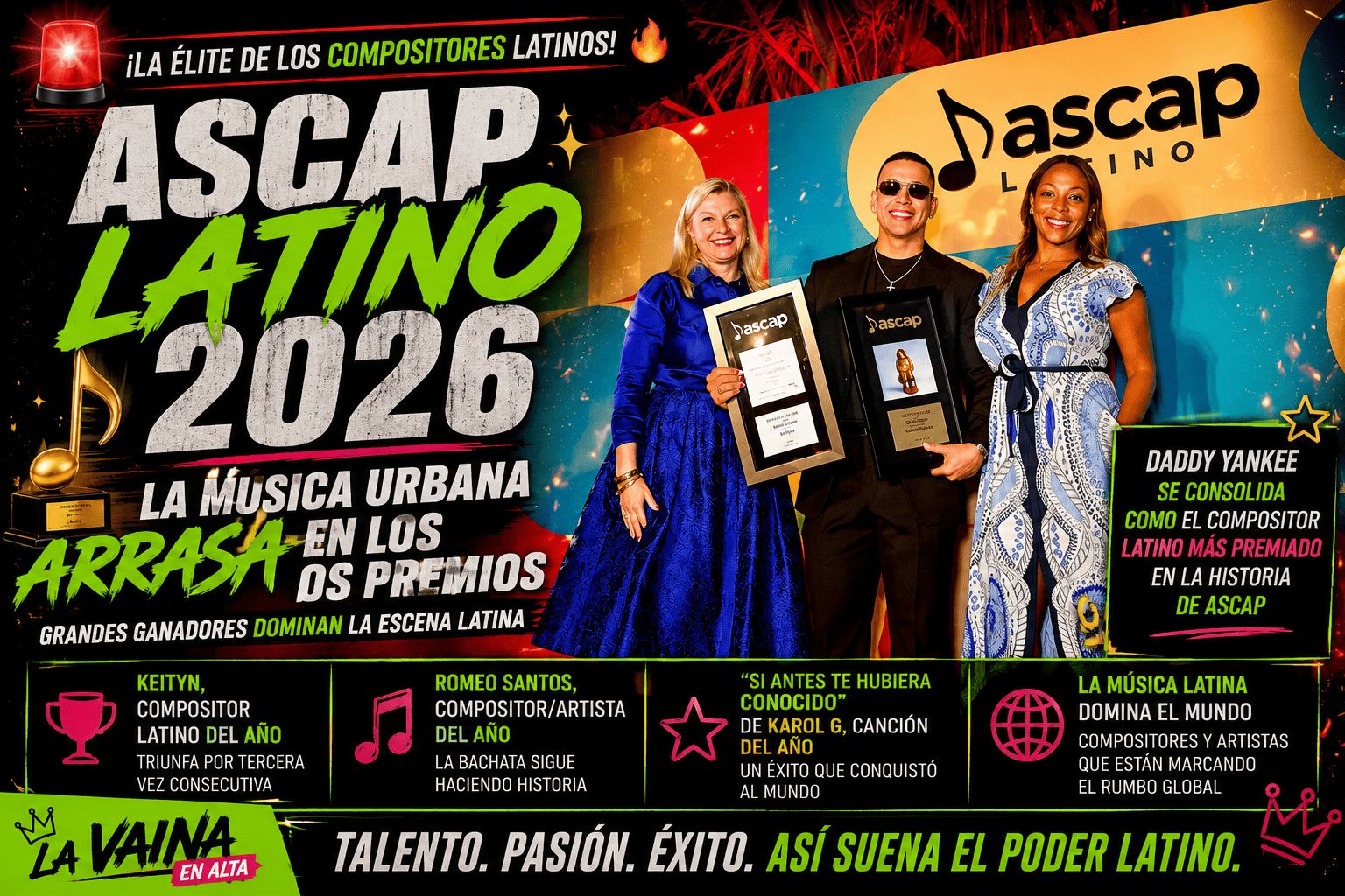 🚨🔥 ASCAP 2026: LA ÉLITE DE LA MÚSICA LATINA IMPONE SU LEY Y REAFIRMA SU DOMINIO GLOBAL 🔥🚨