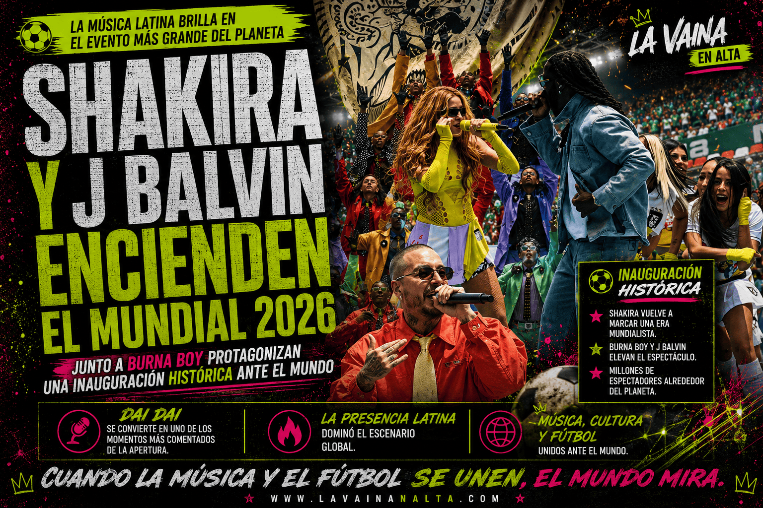 SHAKIRA, BURNA BOY Y J BALVIN